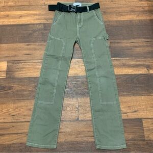 LILAC SUNSET Womens Army Green Olive High Rise Cotton Cargo Pants Size 0/00